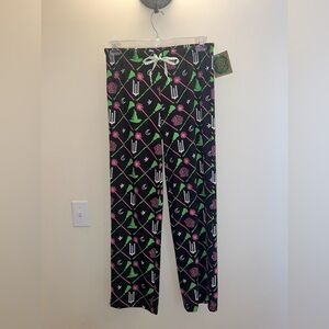 Wicked Lounge Pants Sleepwear Black Green Pink NWT Size M